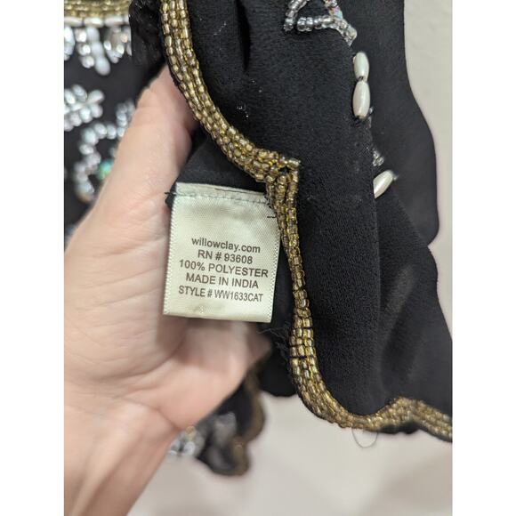 Willow & Clay beaded embellished black tank/shell top size approx XL (18" P2P) - Picture 3 of 8